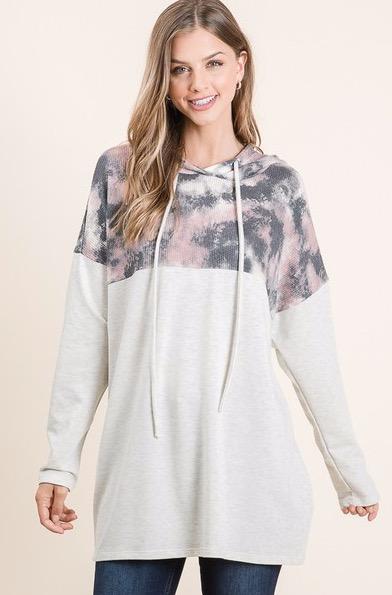 Swoosie Tie Dye Long Sleeve Hood Top