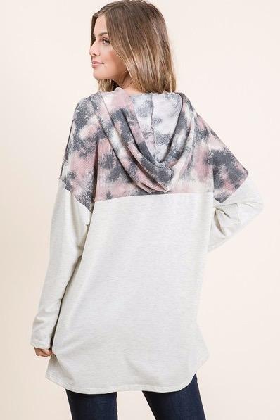 Swoosie Tie Dye Long Sleeve Hood Top