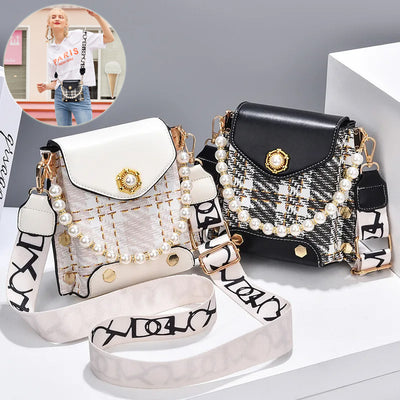 Fashion Women'S Crossbody Bag Girl'S Cute Princess Wallet Classic Shoulder Bag Summer Pearl Chain Phone Bag