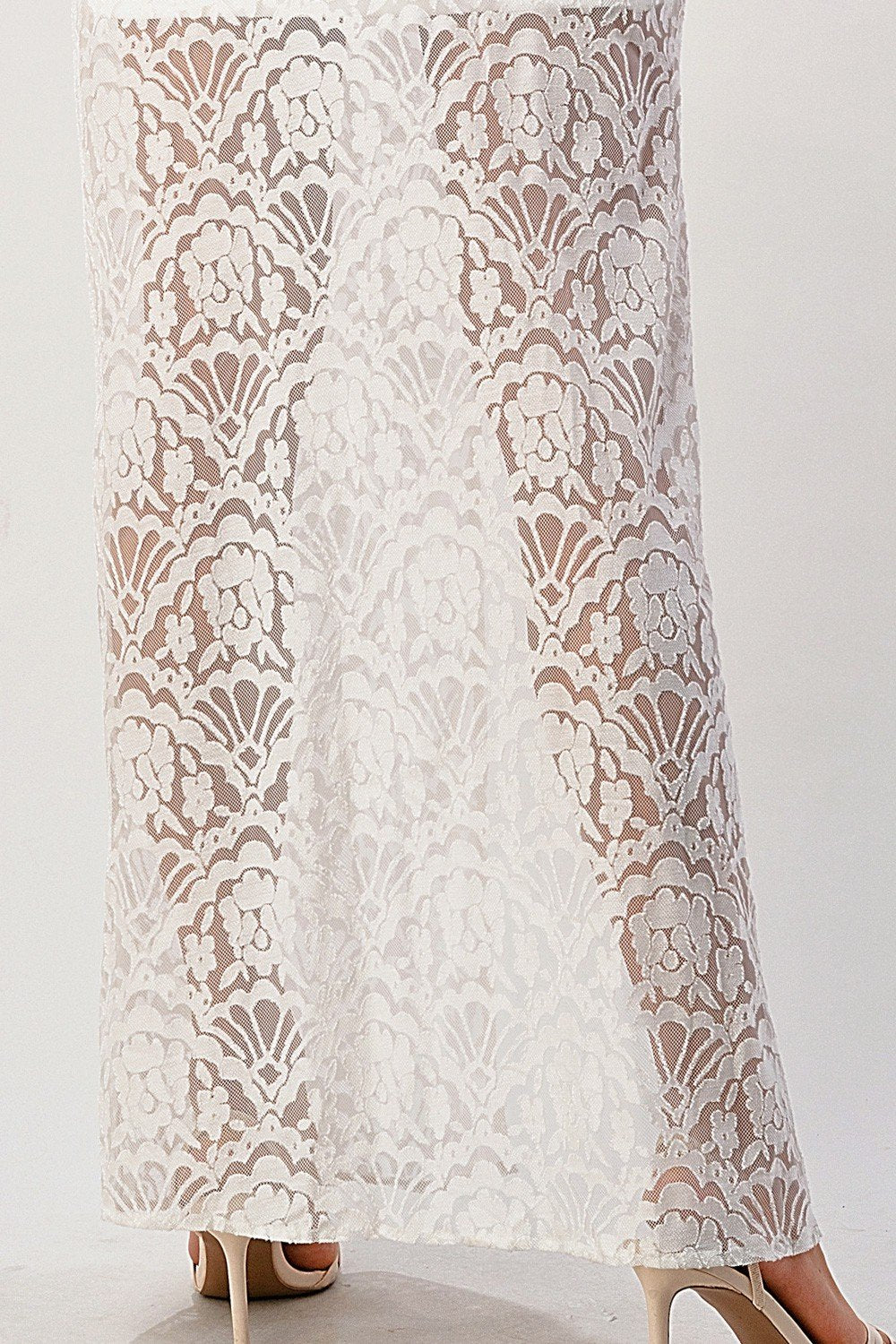 Front Slit Lace Maxi Dress