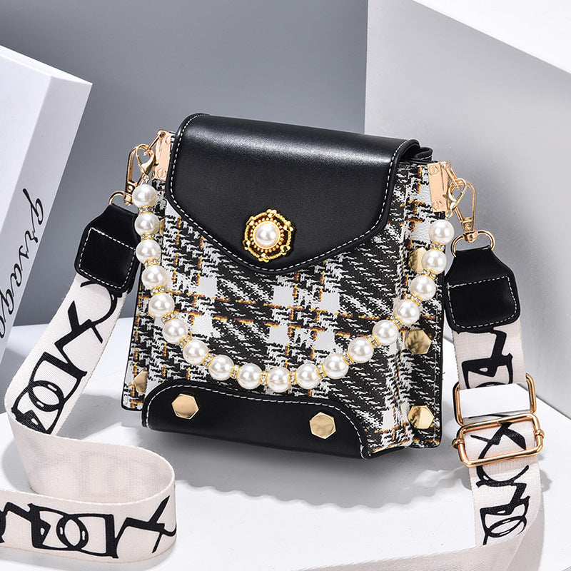 Fashion Women'S Crossbody Bag Girl'S Cute Princess Wallet Classic Shoulder Bag Summer Pearl Chain Phone Bag