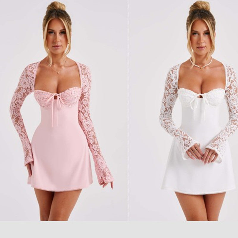 Fashion Corset Lace Long Sleeve Dress Women's Clothing