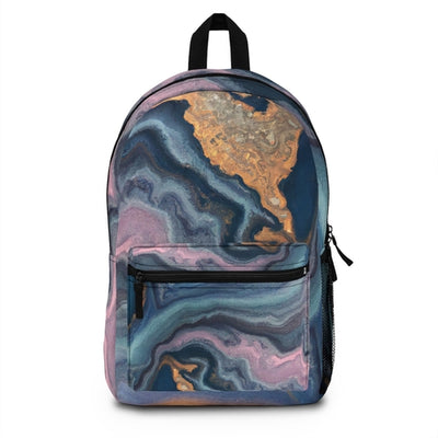 Backpack Work/school/leisure - Waterproof, Blue Pink Gold Abstract