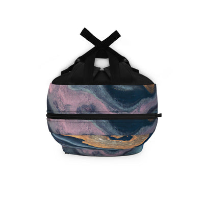 Backpack Work/school/leisure - Waterproof, Blue Pink Gold Abstract