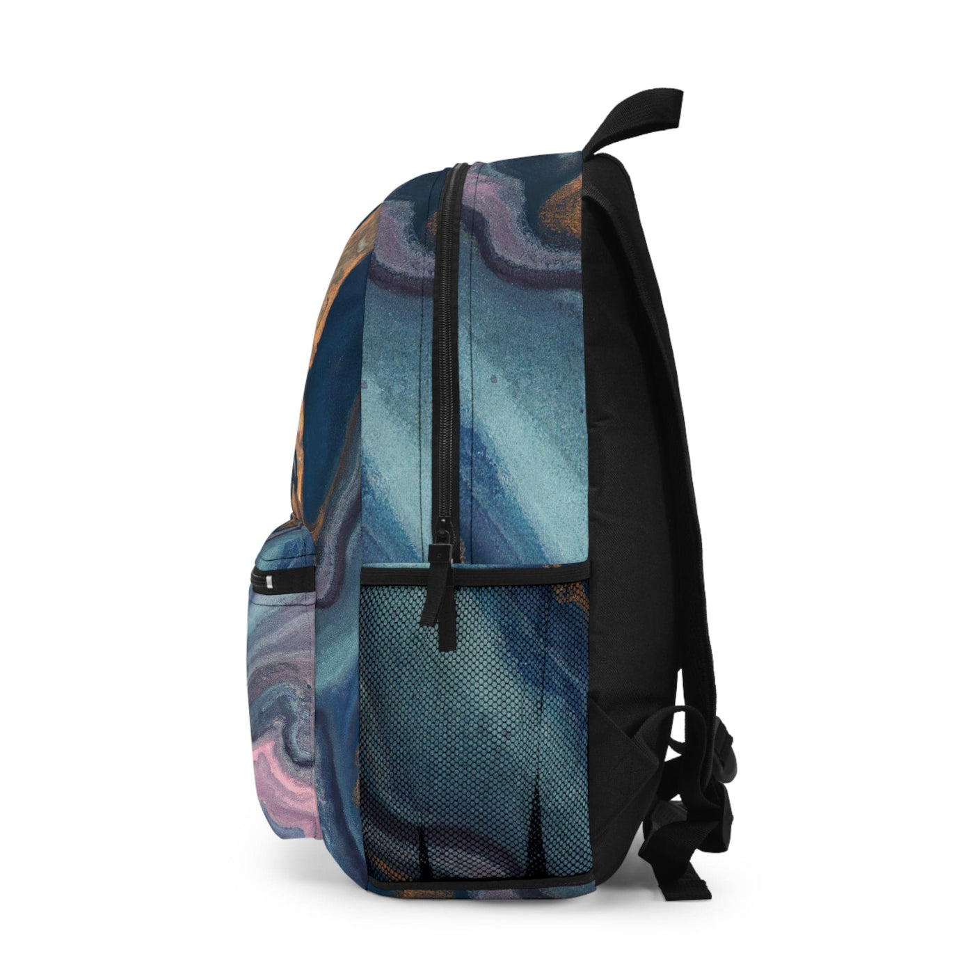 Backpack Work/school/leisure - Waterproof, Blue Pink Gold Abstract