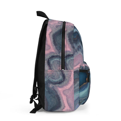 Backpack Work/school/leisure - Waterproof, Blue Pink Gold Abstract