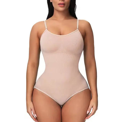 Super Sale V Neck Spaghetti Strap Bodysuit Compression Body Suits Open Crotch Shapewear Slimming Body Shaper Smooth Out Bodysuit