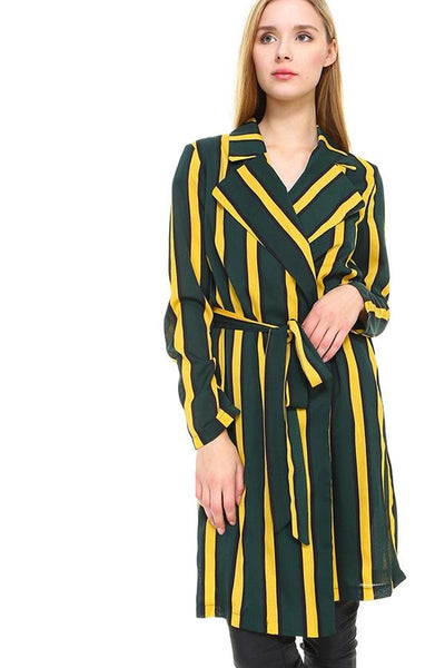 Multi Stripe Long Blazer