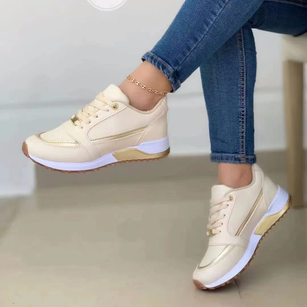 Casual Lace-up Flat Shoes Women Shallow Round Toe Sports