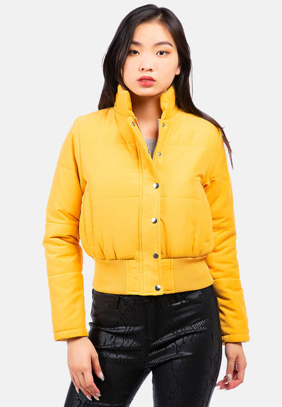 Cut-Out Collar Puffer Jacket