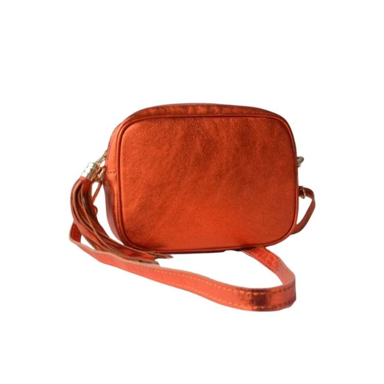 Bandolera Siena en piel color naranja