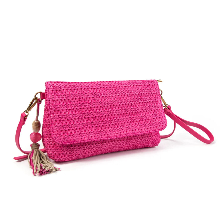 Bandolera Tania Fucsia - Bolso de mano rafia