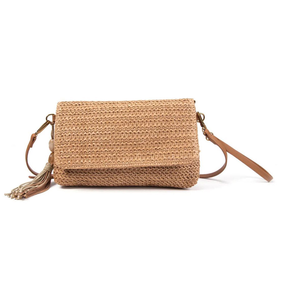 Bandolera Tania beige -bolso de mano rafia