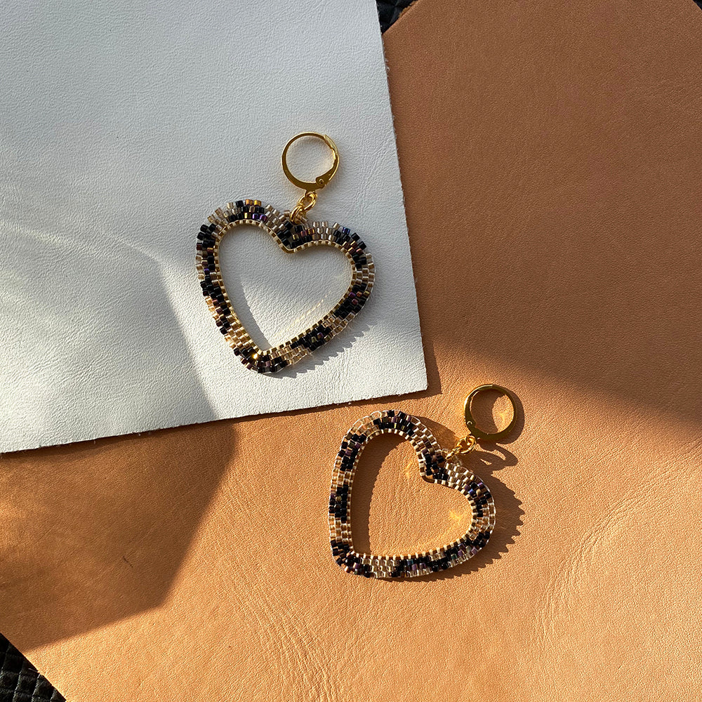 Leopard Heart Earrings