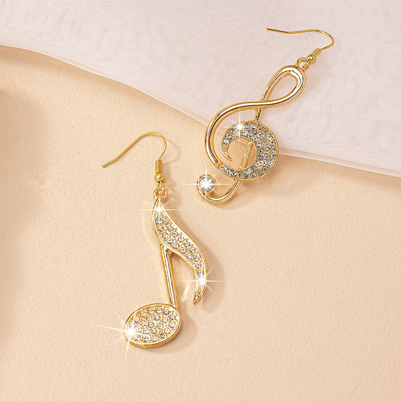 Female Gemstone Note Exaggerated Personality Earrings