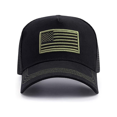 American Flag Trucker Hat with Adjustable Strap