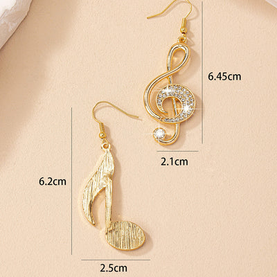 Female Gemstone Note Exaggerated Personality Earrings