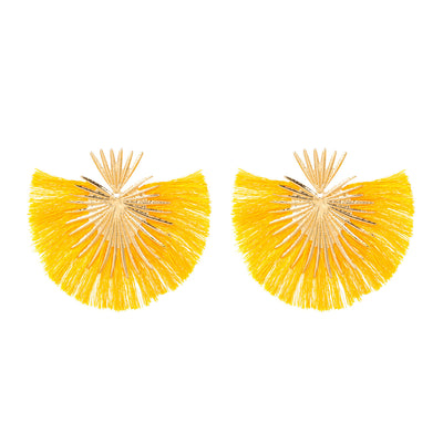 Simplified Fan-shaped Exaggerated Tassel Geometric Ear Nail Earrings