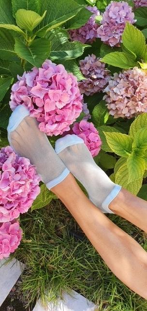 LUCINA mint green glittery socks for women