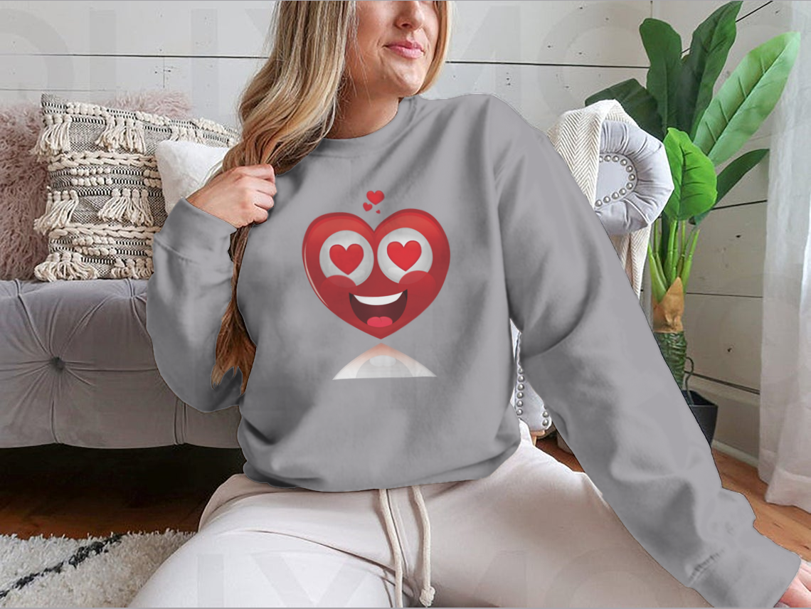 An Isolated Happy Heart In Love Happy Valentines Day Shirt Design