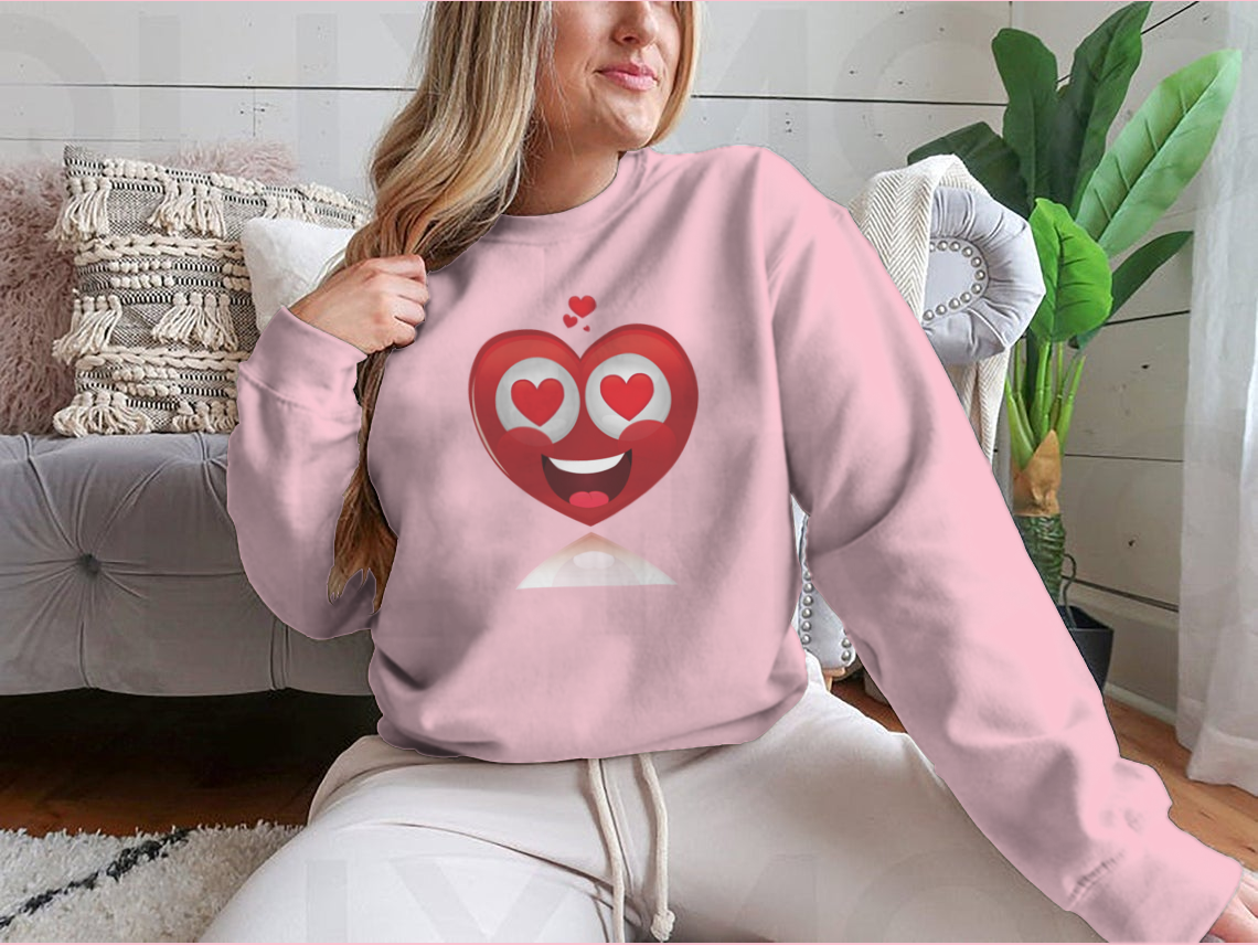 An Isolated Happy Heart In Love Happy Valentines Day Shirt Design