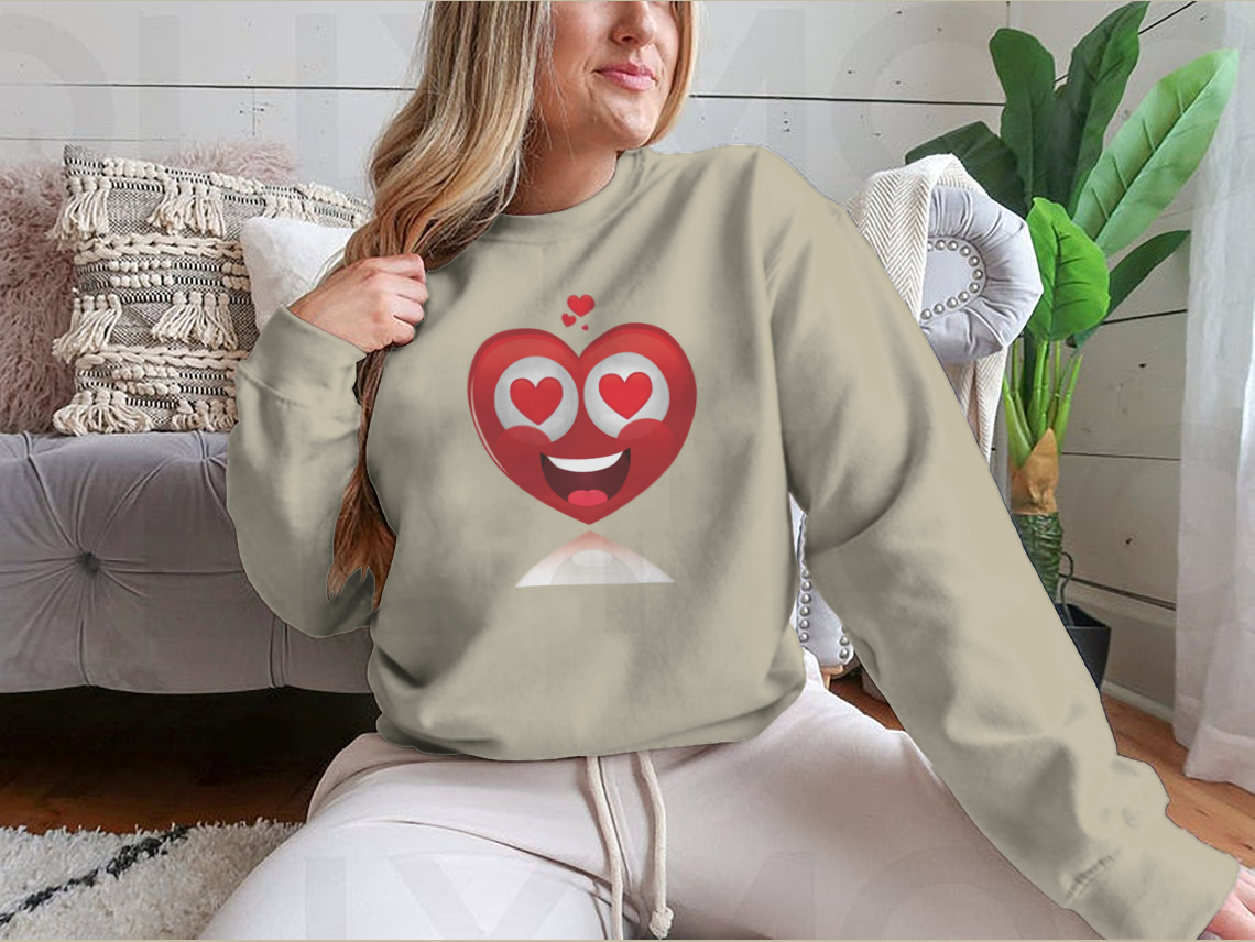 An Isolated Happy Heart In Love Happy Valentines Day Shirt Design