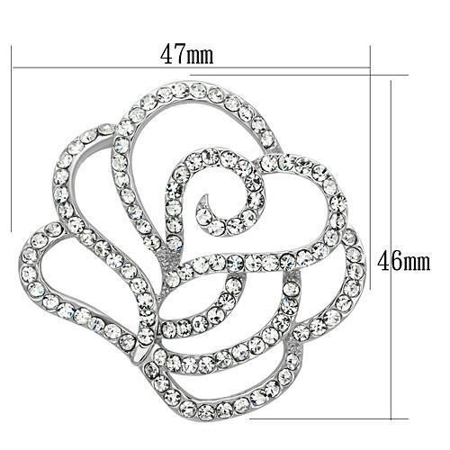 LO2813 - Imitation Rhodium White Metal Brooches with Top Grade Crystal