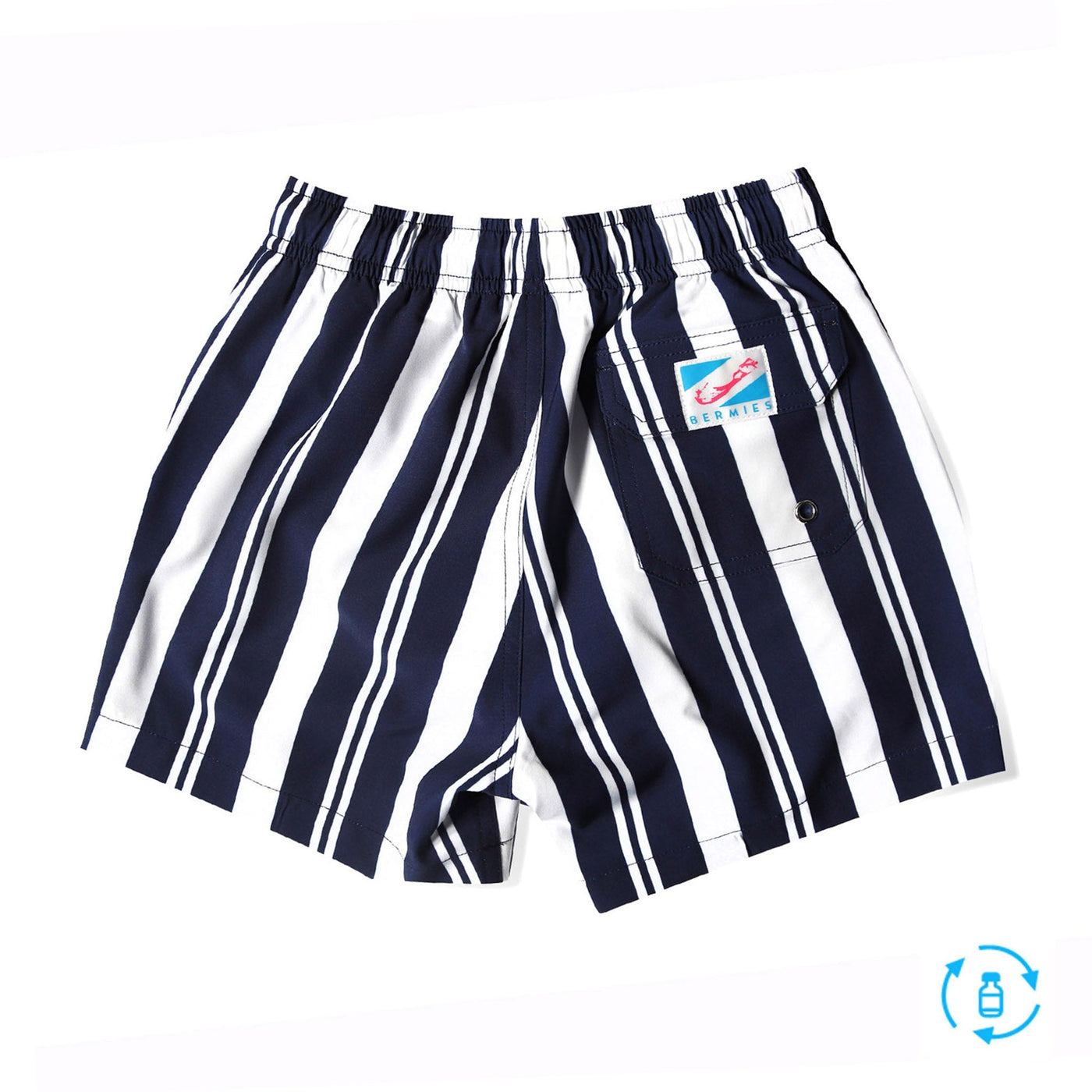 Navy Stripes - Kids Swim Trunks