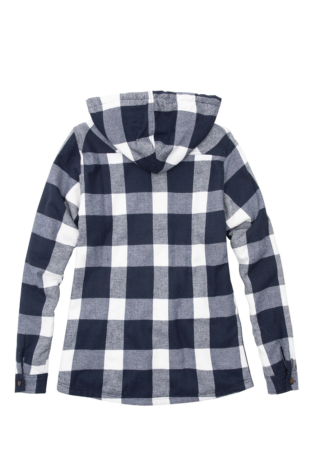 Women's Sherpa-Lined Flannel Jacket Full Zip Up Hooded Plaid Shirt