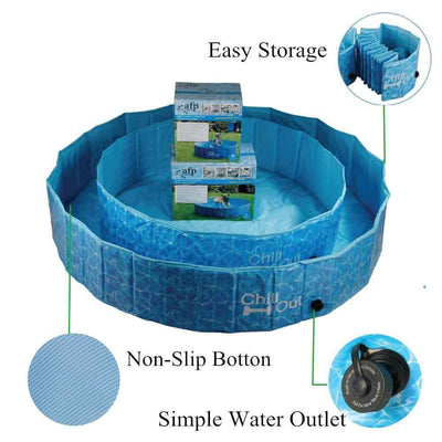 S Dog Swimming Pool - Chill Out Plastic Pet Puppy Bath Splash Fun All