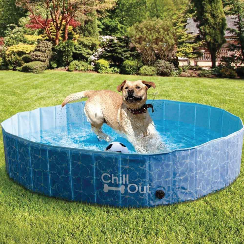 S Dog Swimming Pool - Chill Out Plastic Pet Puppy Bath Splash Fun All