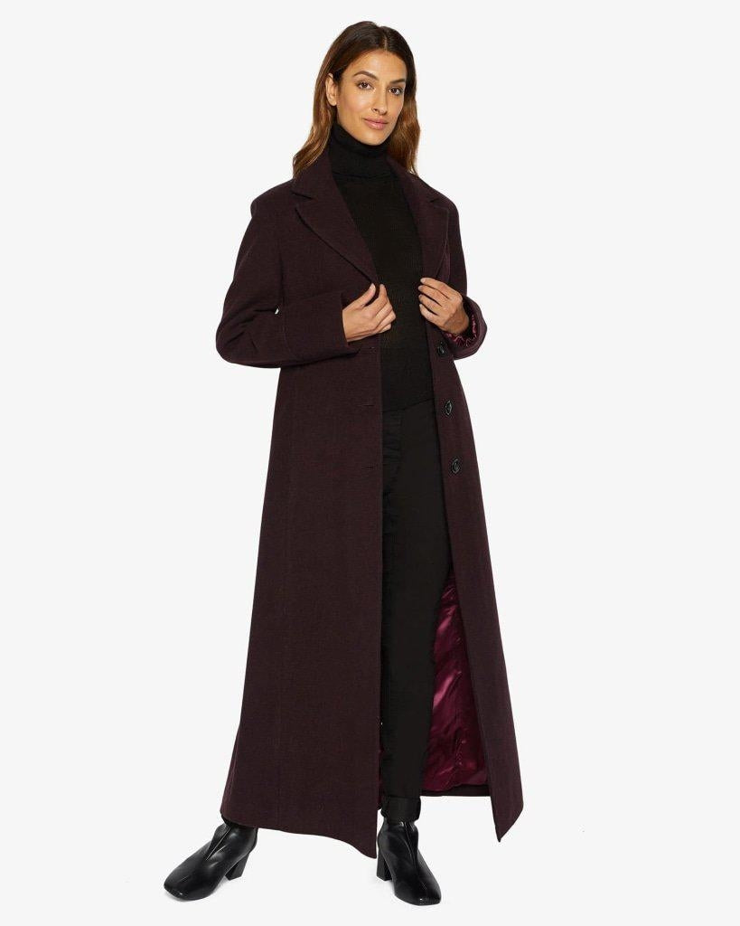 Slim Fit Wool Blend Longline Maxi Coat (1816)