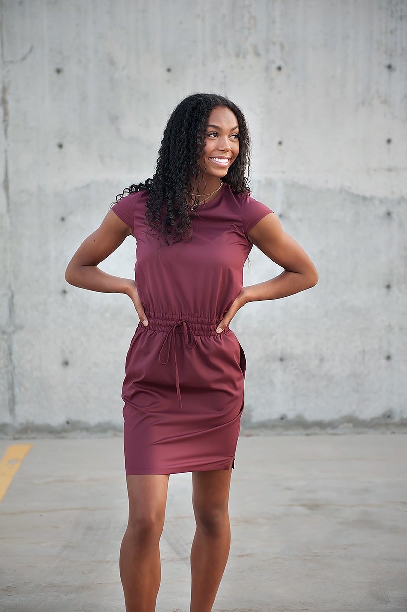 DT Women's DOWNTOWN Lightweight Dress in Burgundy