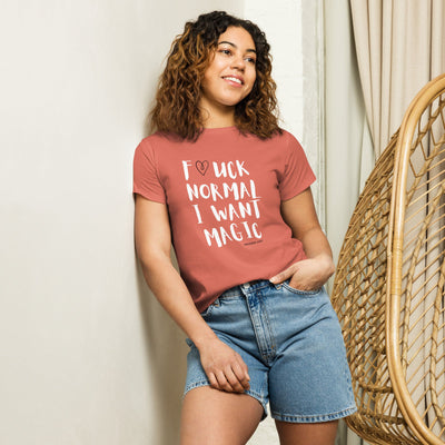 F*UCK NORMAL I WANT MAGIC Women’s high-waisted t-shirt