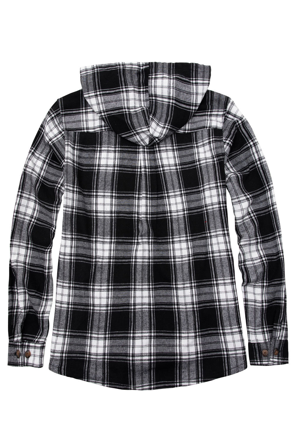 Women's Hooded Plaid Brushed Flannel Shirt,Full Zip Flannel Hoodie