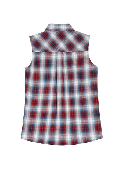 Women's Western Snap Pearl Plaid Vest