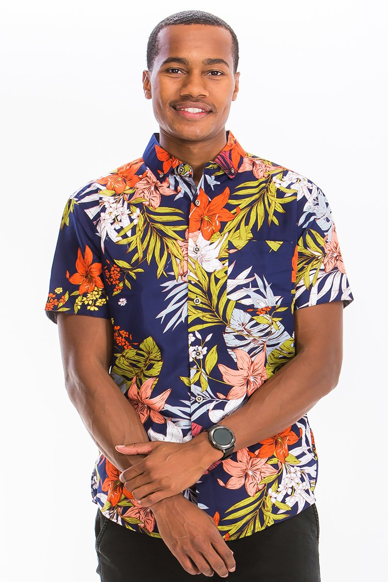 HAWAIIAN PRINT BUTTON DOWN SHIRT